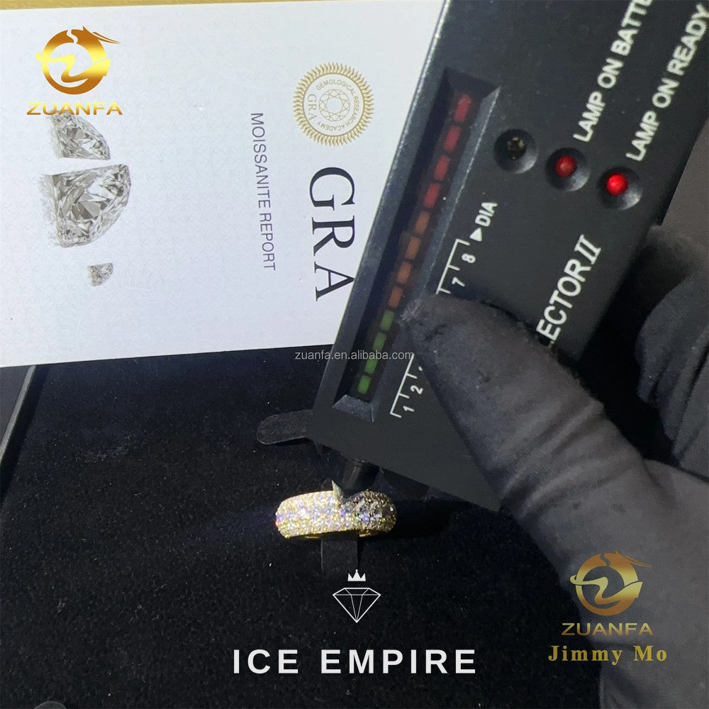 Iced Out Gold Plated Moissanite Engagement Ring