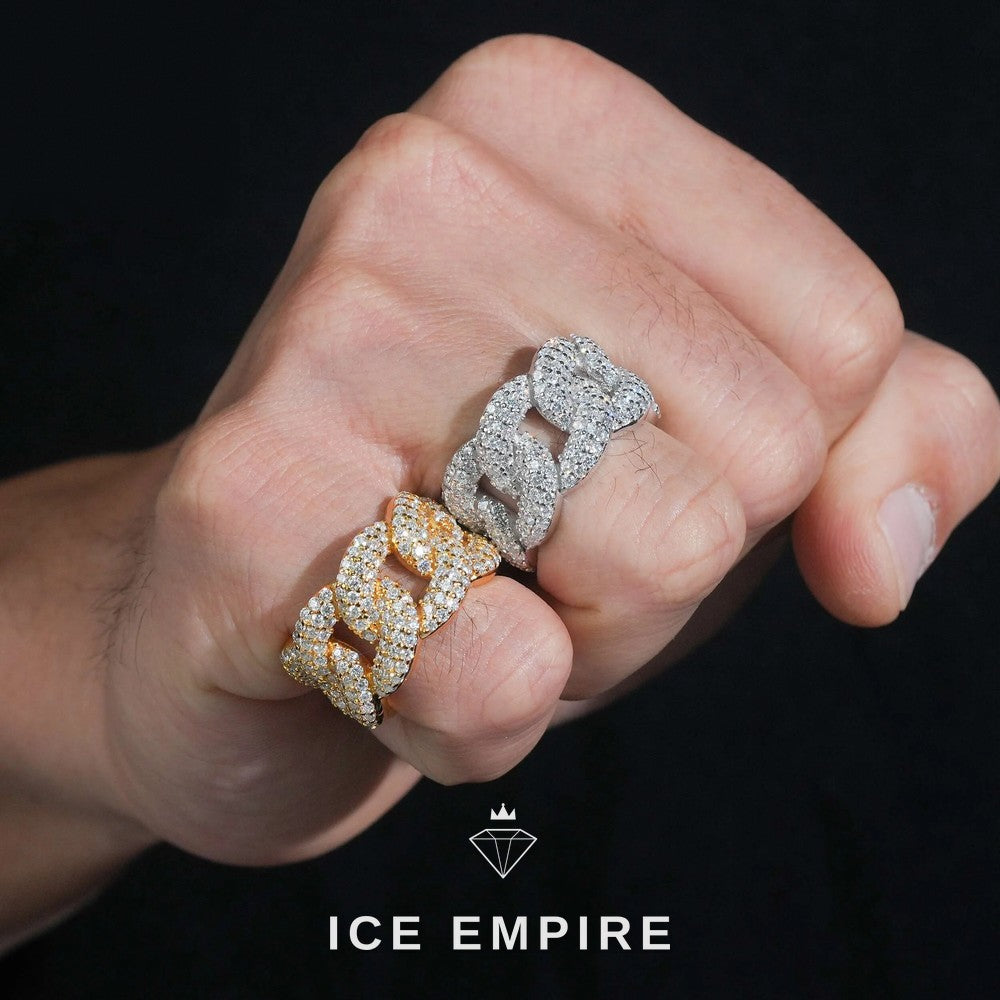 Iced Out 925 Silver Moissanite Ring