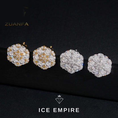 Iced Out Cluster 925 Silver Moissanite Earrings