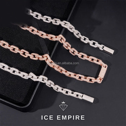Iced Out 925 Silver Moissanite Cuban Chain