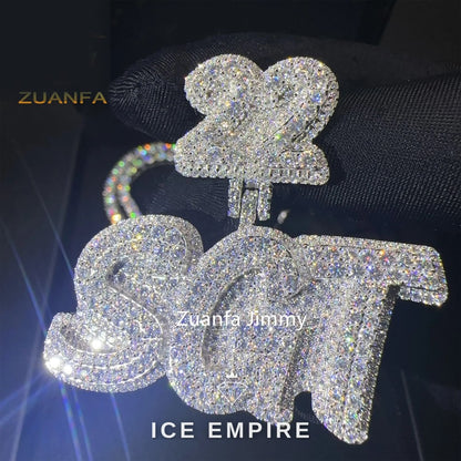 Iced Out 925 Silver Moissanite Tennis Chain