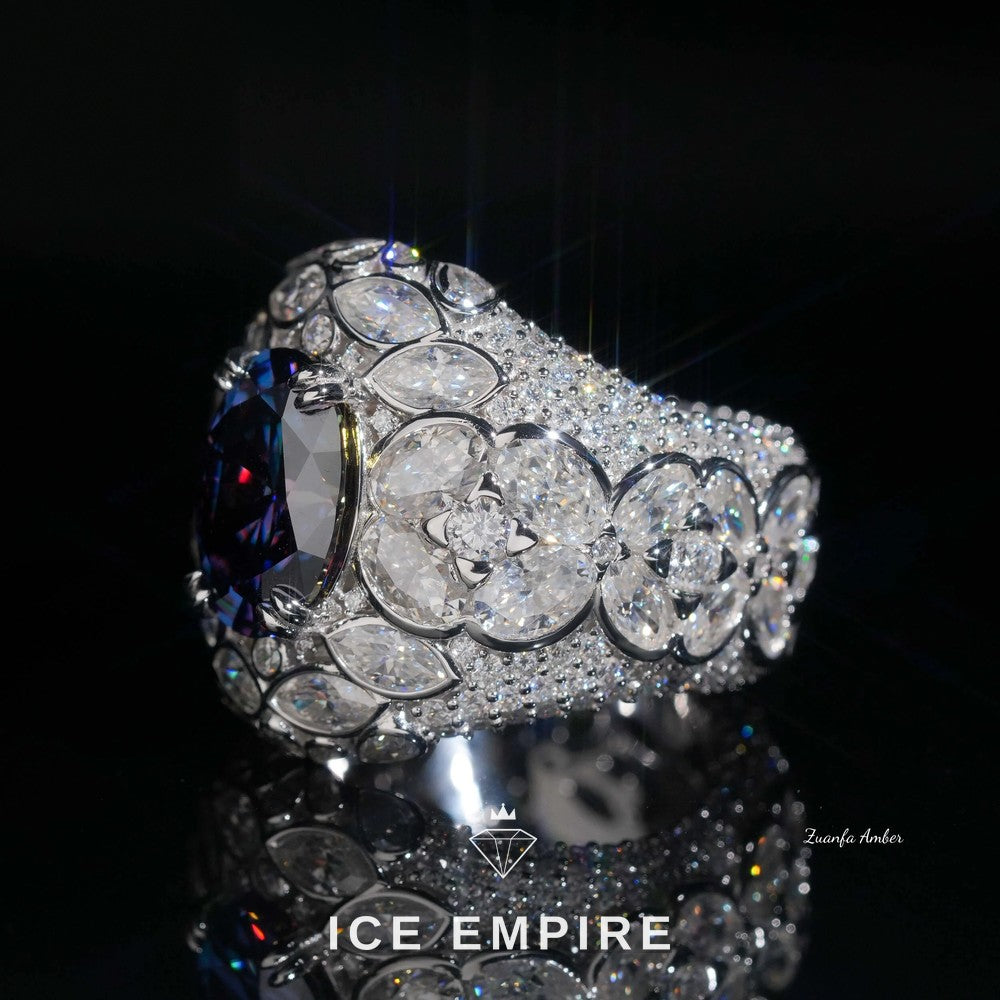 Iced Out 925 Silver Moissanite Ring