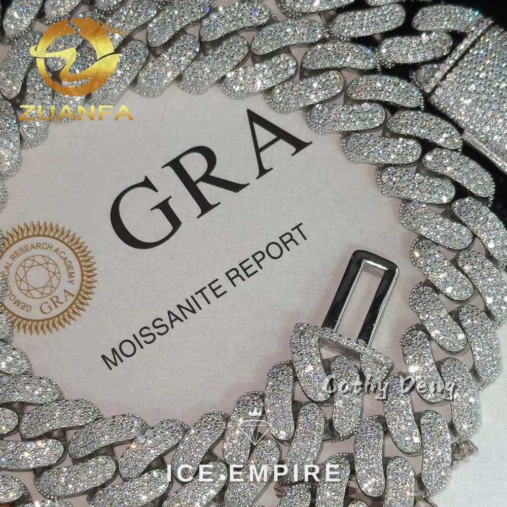 Iced Out Rose Gold Plated Moissanite Cuban Chain