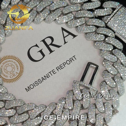 Iced Out Rose Gold Plated Moissanite Cuban Chain