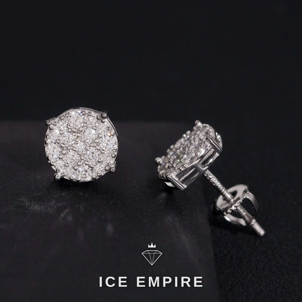 Iced Out 14K Gold Moissanite Stud Earrings