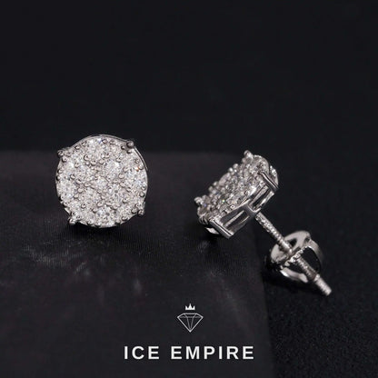 Iced Out 14K Gold Moissanite Stud Earrings