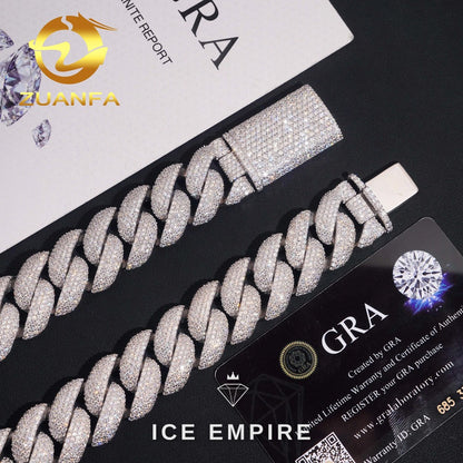 Iced Out Rose Gold Plated Moissanite Cuban Chain