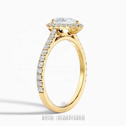 Iced Out 14K Gold Lab Grown Diamond Engagement Ring