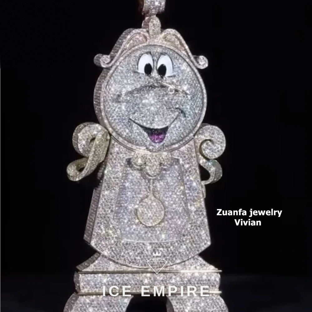 Iced Out 925 Silver Moissanite Pendant