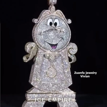 Iced Out 925 Silver Moissanite Pendant