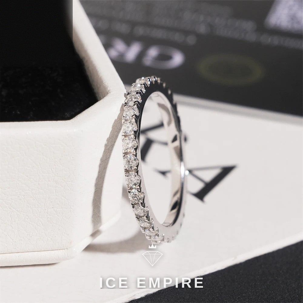 Iced Out 925 Silver Moissanite Engagement Ring