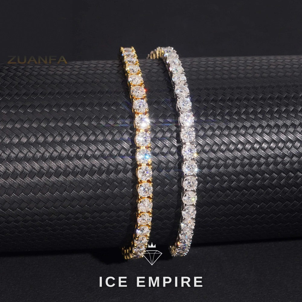 Iced Out Gold Plated Moissanite Tennis Chain