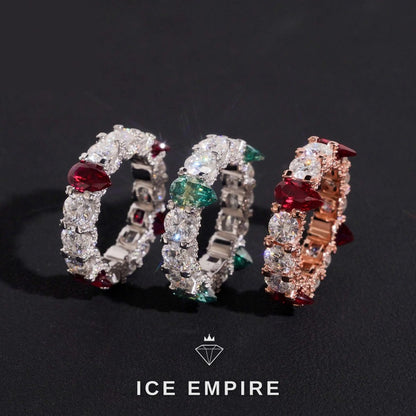 Iced Out Rose Gold Moissanite Ring
