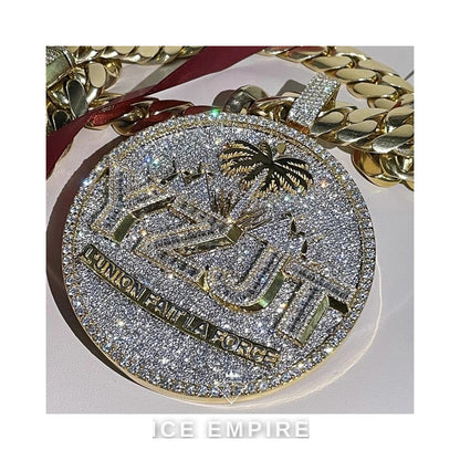 Iced Out Baguette Rose Gold Plated Moissanite Pendant