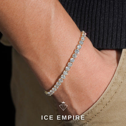 Iced Out 14K Gold Lab Grown Diamond Tennis Bracelet