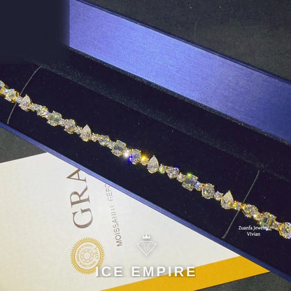 Iced Out 925 Silver Moissanite Tennis Chain