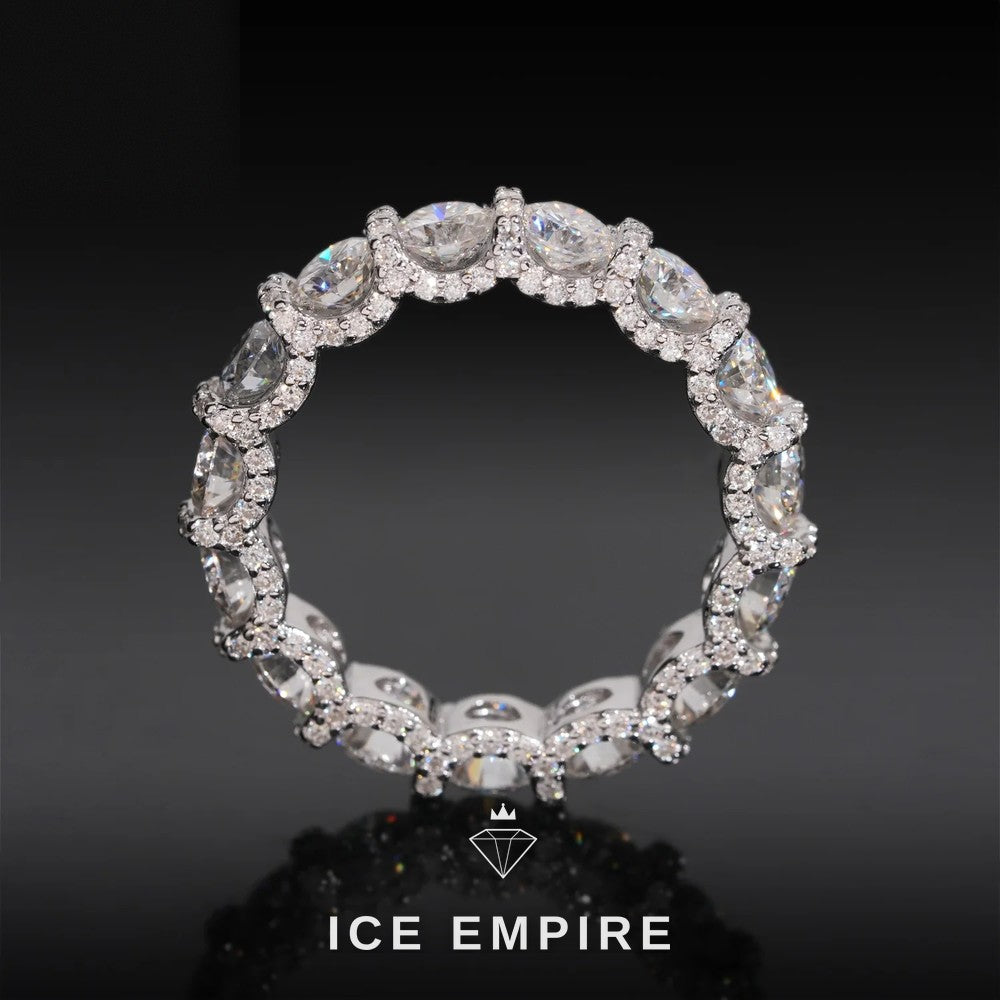 Iced Out 925 Silver Moissanite Hoop Earrings