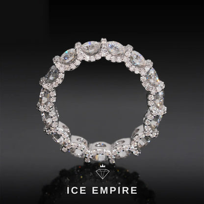 Iced Out 925 Silver Moissanite Hoop Earrings