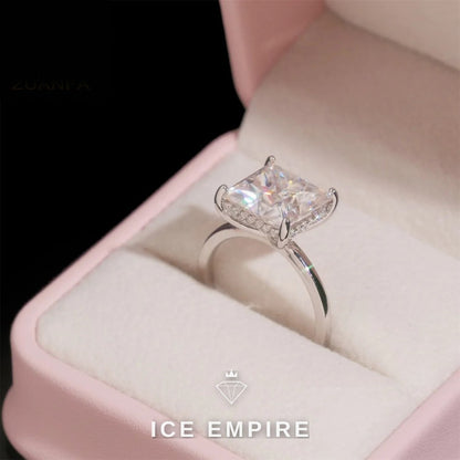 Iced Out 925 Silver Moissanite Wedding Band