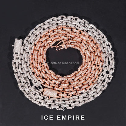 Iced Out Rose Gold Plated Moissanite Cuban Chain