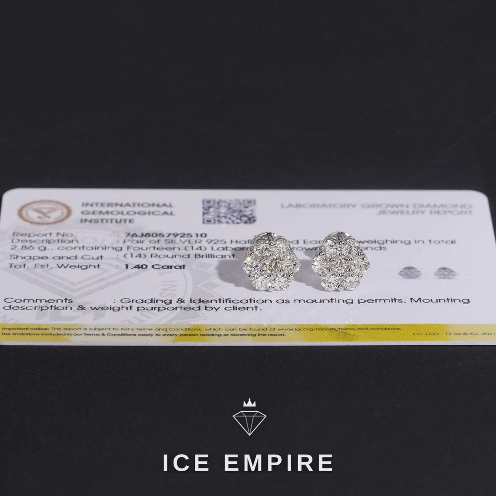 Iced Out Rose Gold Plated Lab Grown Diamond Earrings