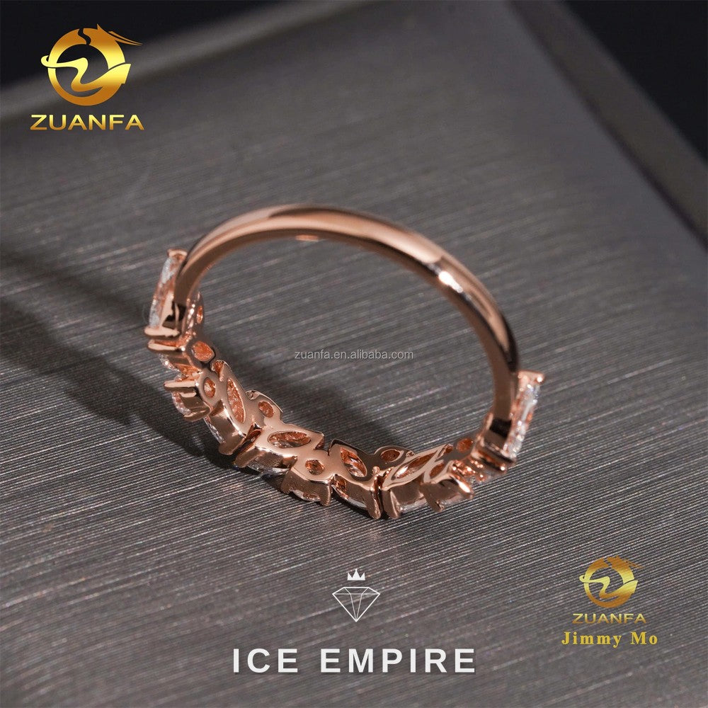 Iced Out Rose Gold Lab Grown Diamond Engagement Ring