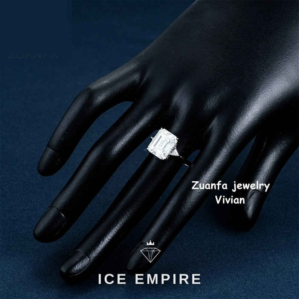 Iced Out 925 Silver Moissanite Ring