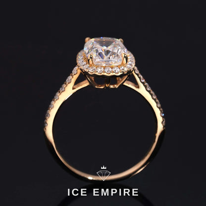 Iced Out 14K Gold Moissanite Wedding Band
