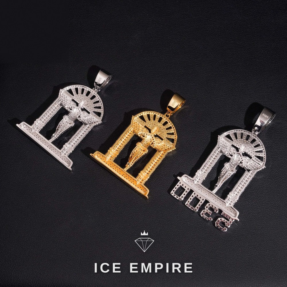 Iced Out Rose Gold Plated Moissanite Pendant