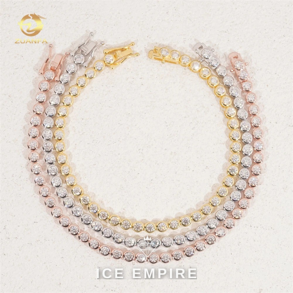 Iced Out Rose Gold Plated Moissanite Cuban Chain