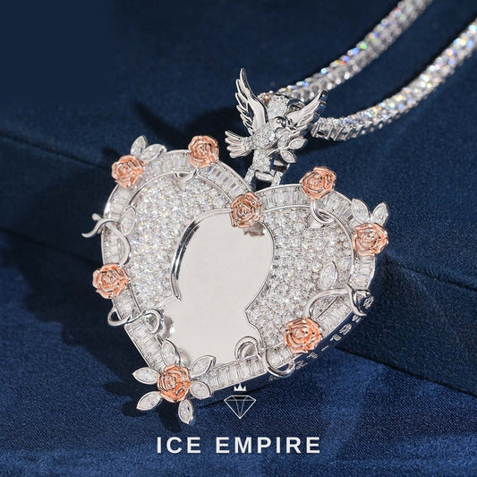 Iced Out Heart 925 Silver Moissanite Pendant