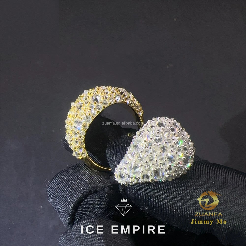 Iced Out Gold Plated Moissanite Ring