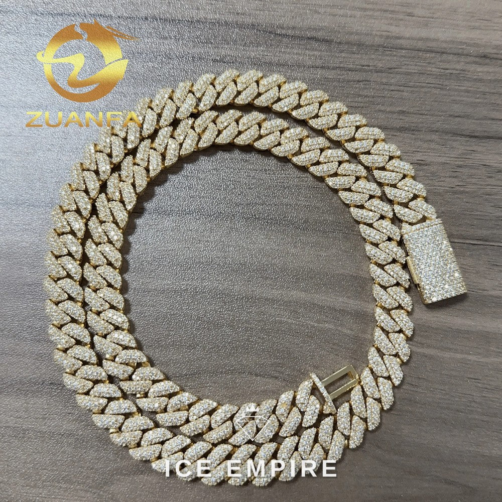 Iced Out Rose Gold Plated Moissanite Cuban Chain