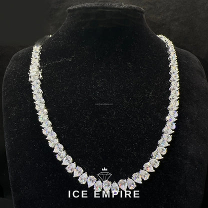 Iced Out Cluster Rose Gold Moissanite Cuban Chain