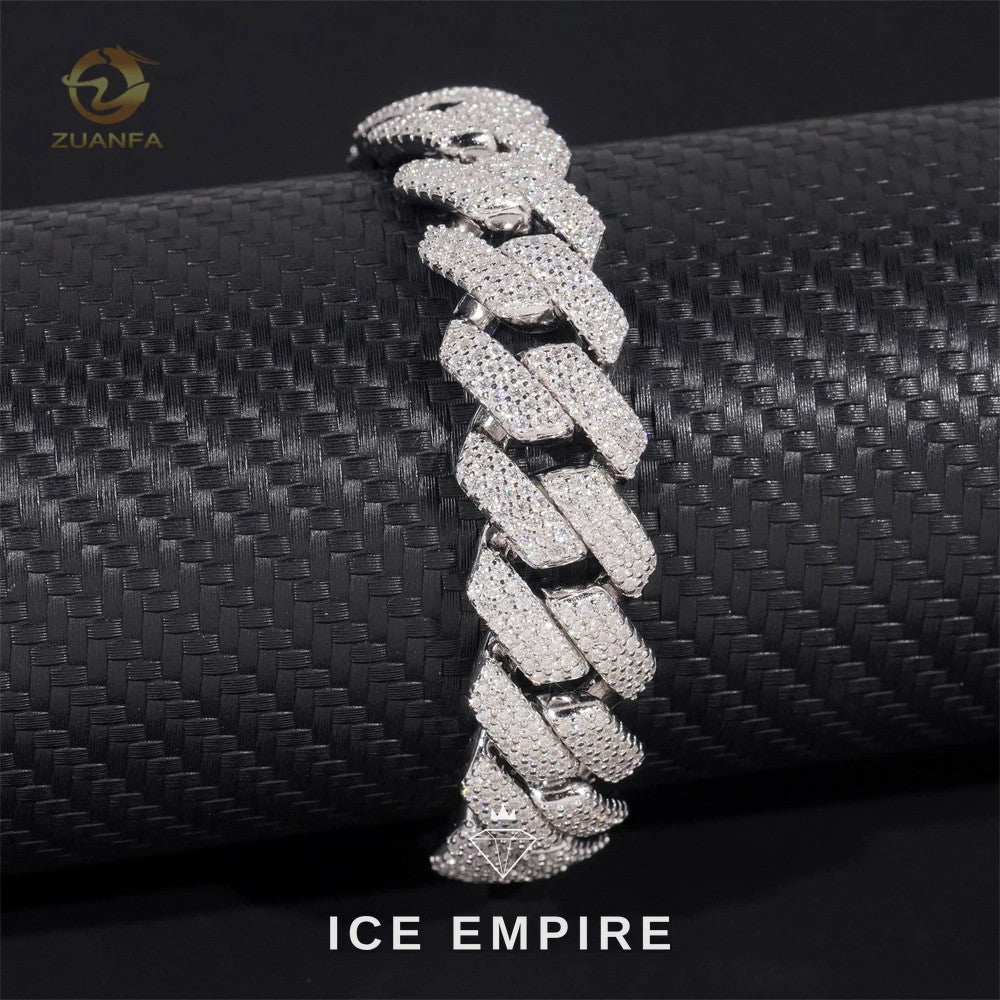 Iced Out Rose Gold Plated Moissanite Cuban Chain