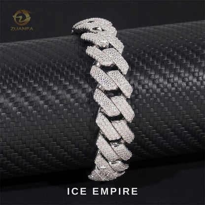 Iced Out Rose Gold Plated Moissanite Cuban Chain