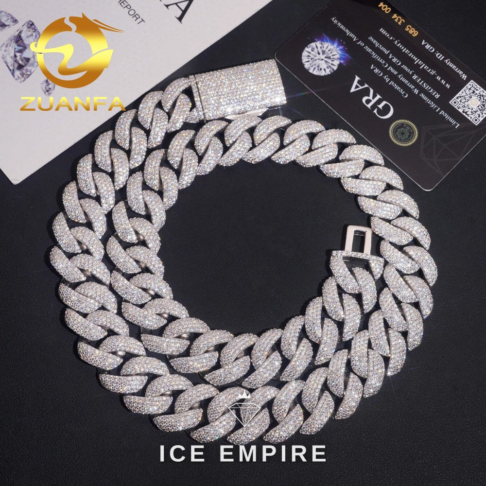 Iced Out Rose Gold Plated Moissanite Cuban Chain