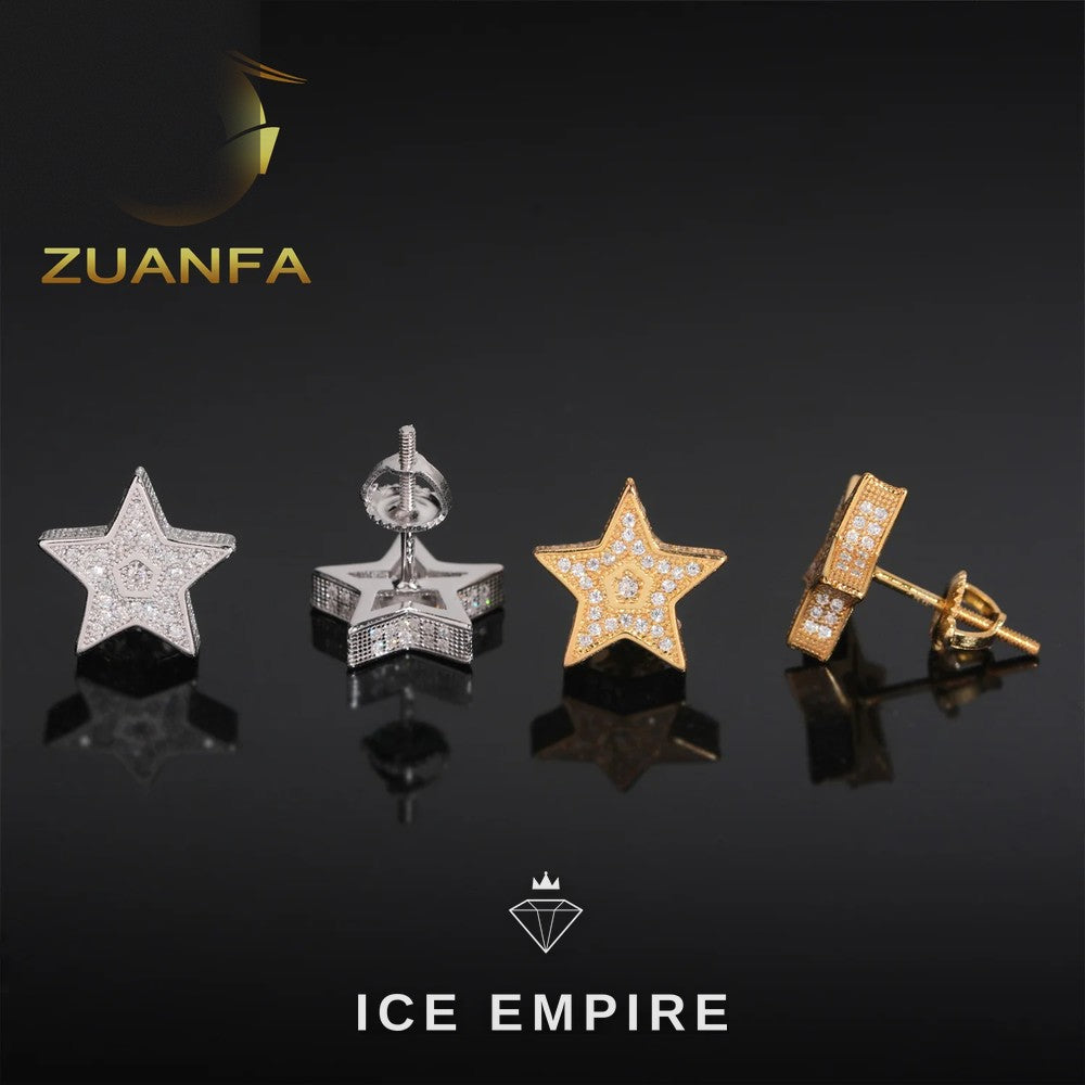 Iced Out Cluster 925 Silver Moissanite Earrings