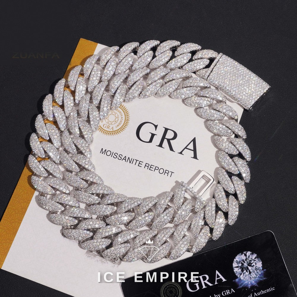 Iced Out Rose Gold Plated Moissanite Cuban Chain