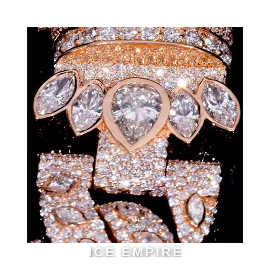 Iced Out Rose Gold Plated Moissanite Cuban Chain