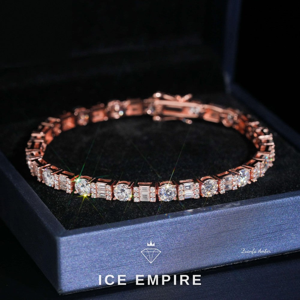 Iced Out 925 Silver Moissanite Tennis Chain