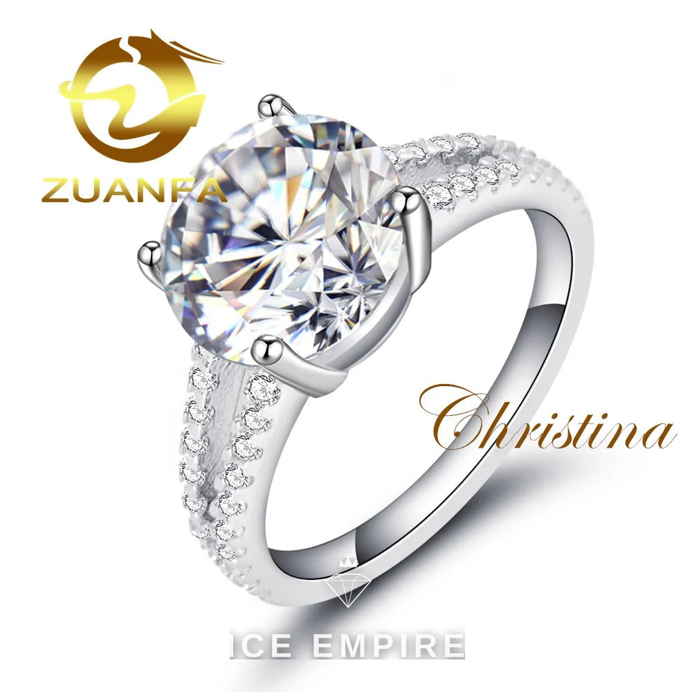 Iced Out Gold Plated Moissanite Wedding Band