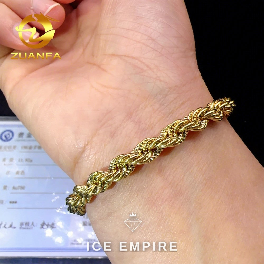 Iced Out 18K Gold Rope Chain
