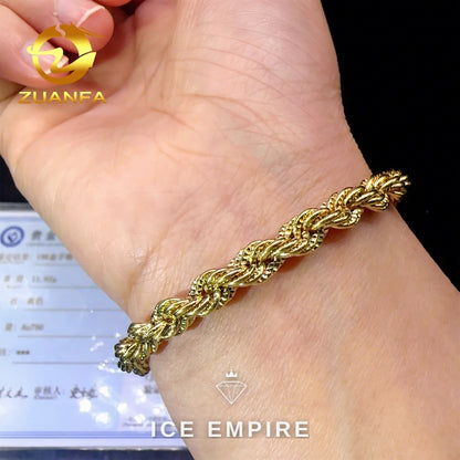 Iced Out 18K Gold Rope Chain