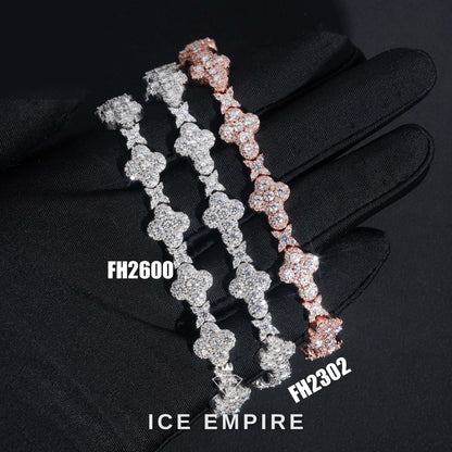 Iced Out Cross Rose Gold Plated Moissanite Cuban Chain