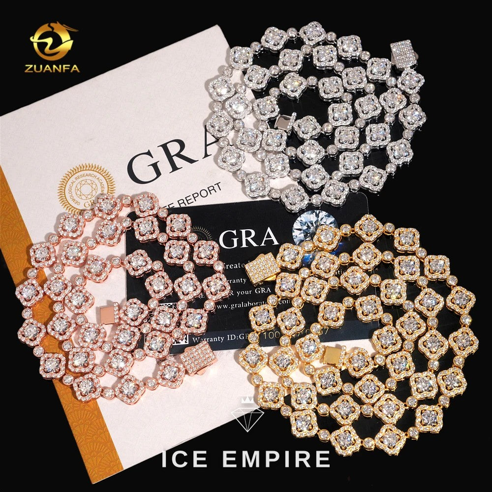 Iced Out Rose Gold Plated Moissanite Cuban Chain
