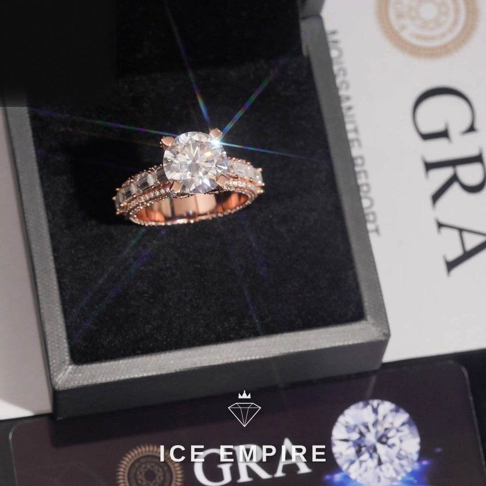 Iced Out 925 Silver Moissanite Wedding Band