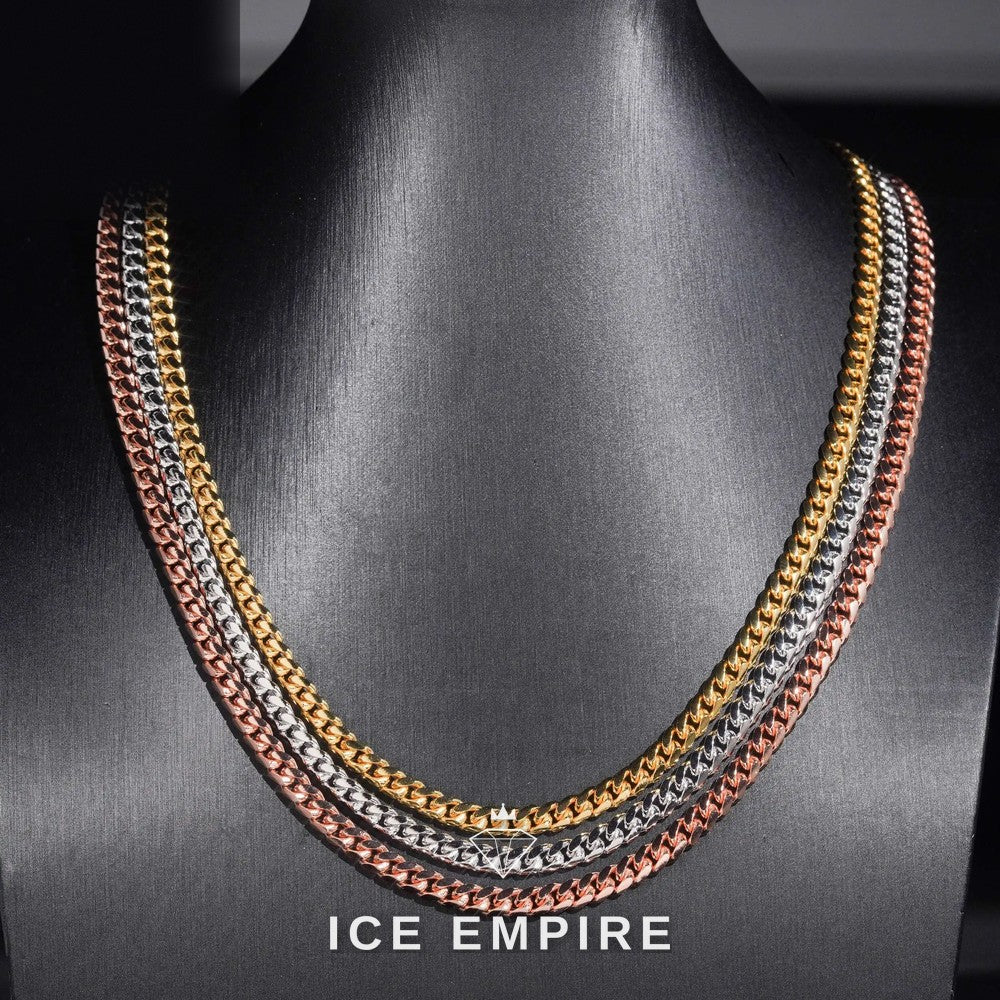 Iced Out Rose Gold Plated Cuban Chain