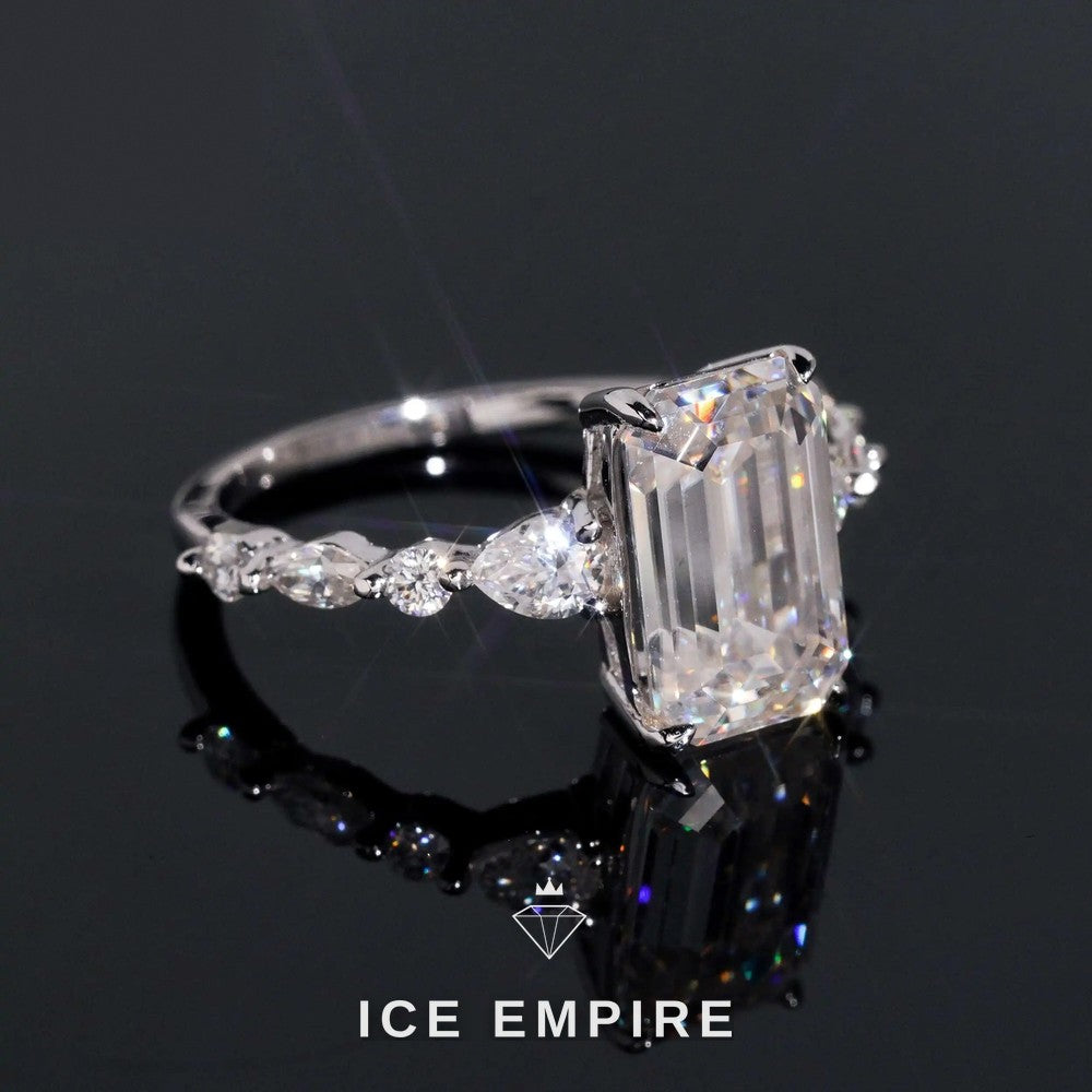 Iced Out Gold Plated Moissanite Wedding Band