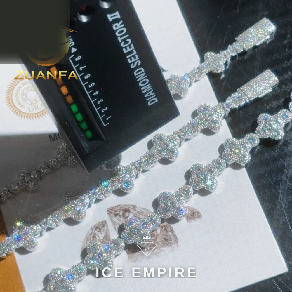 Iced Out Rose Gold Plated Moissanite Cuban Chain